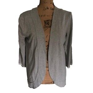 Nommo Boutique Women's Designer Grey Gray Thin Sweatshirt Cardigan NEW Size L XL
